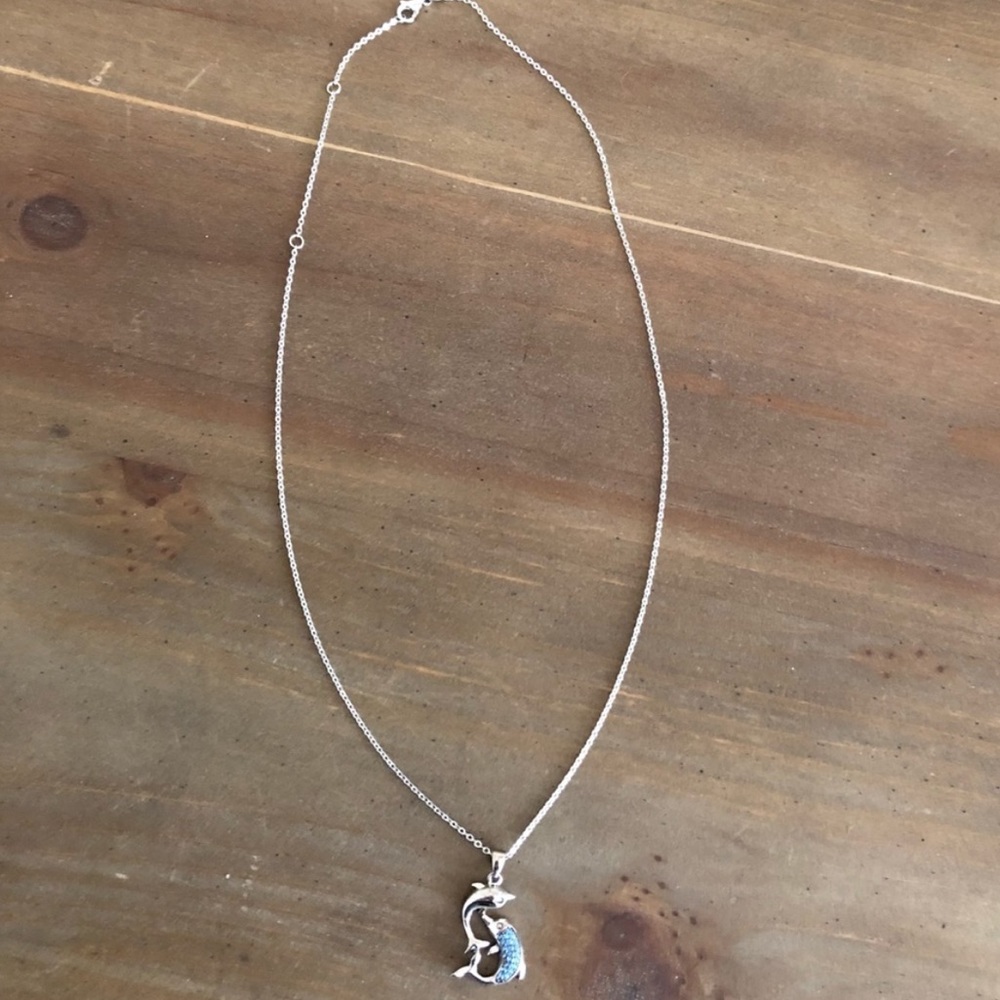 NWOT Sterling Silver dolphin necklace